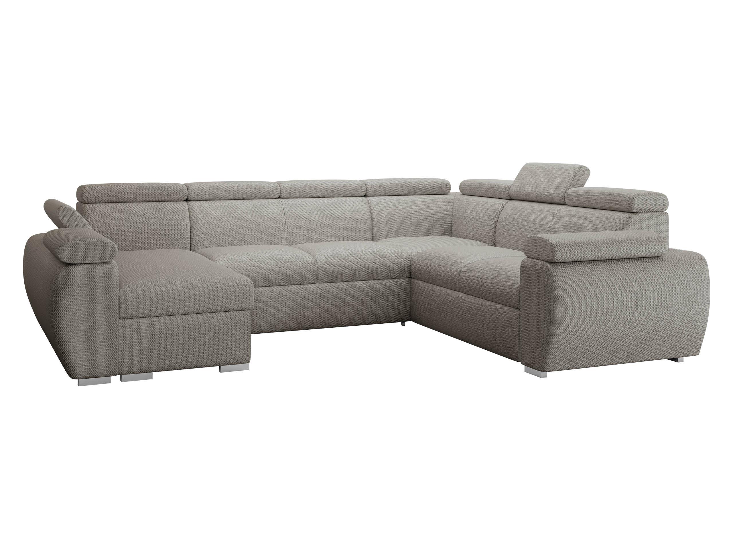 WOHNLANDSCHAFT Boston U, Seite: Links - LC+2P+R+2R - Chromfarben/Greige, Holz/Textil (325/98/260cm) - MIRJAN24
