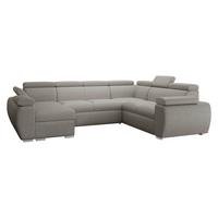WOHNLANDSCHAFT Boston U, Seite: Links - LC+2P+R+2R - Chromfarben/Greige, Holz/Textil (325/98/260cm) - MIRJAN24