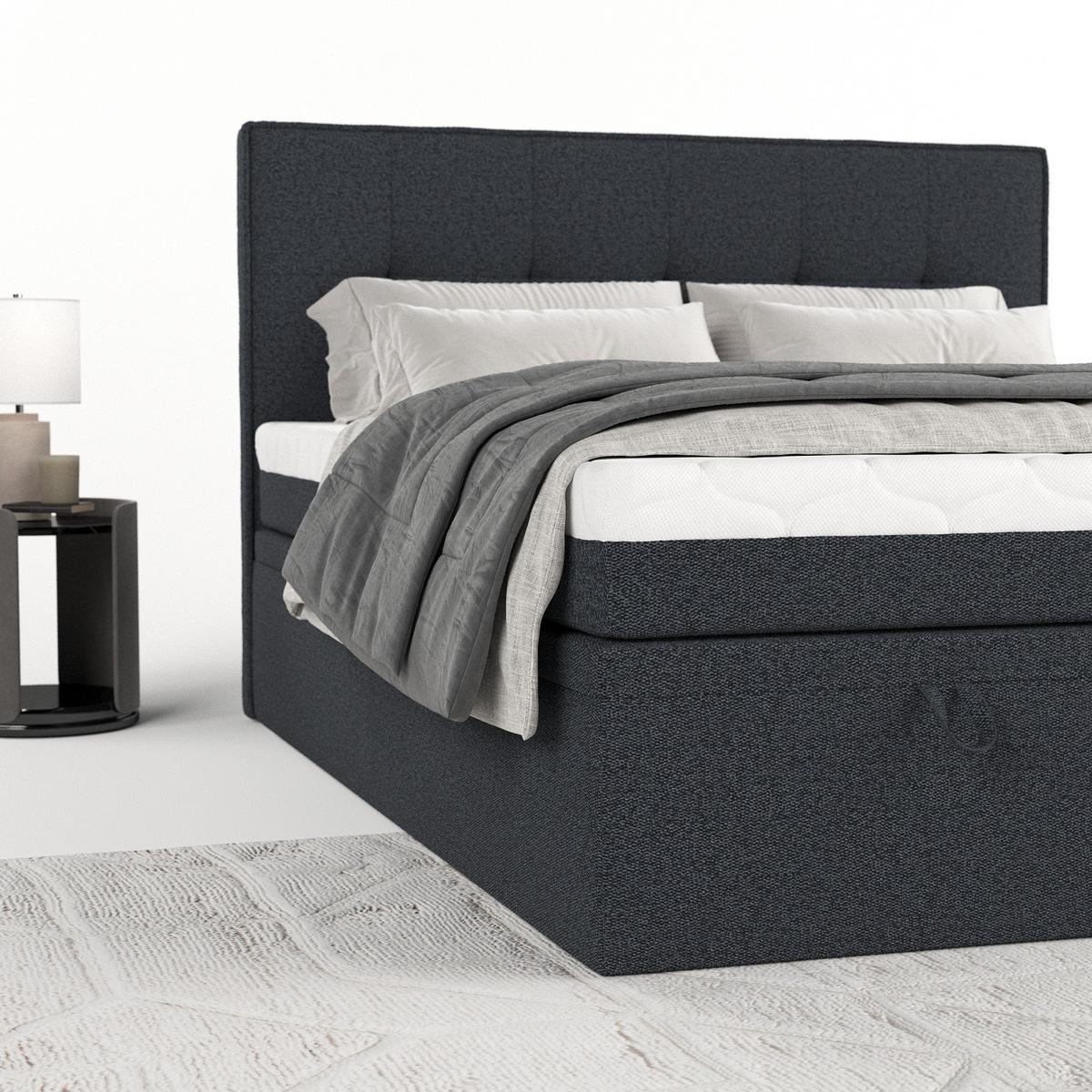 BOXBETT Arivo 160/200 cm Anthrazit im Riva Stoff - Anthrazit/Schwarz, Holz/Holzwerkstoff (160/200cm) - AltaBeds