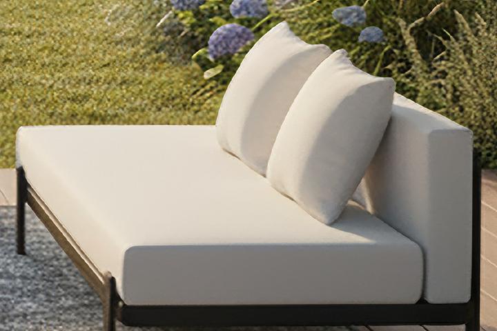 Loungegarnitur Hellgrau inkl. Kissen Bezug abnehmbar und waschbar Outdoorstoff