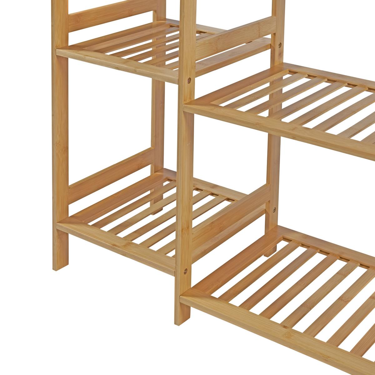 KLEIDERSTÄNDER Ilomantsi - Naturfarben, Holz (122/165/35cm) - [en.casa]
