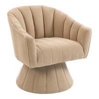 DREHSTUHL Moderner 360° Beige mit Cord-Bezug - Beige, Textil (70/72/66cm) - Urban Meuble