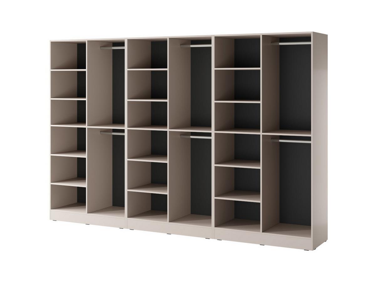 DREHTÜRENSCHRANK ATELIO 303/200/51 cm Modern Kleiderschrank 6-türig Kaschmir - Kaschmir, Holzwerkstoff (303/200/51cm) - MASSENO