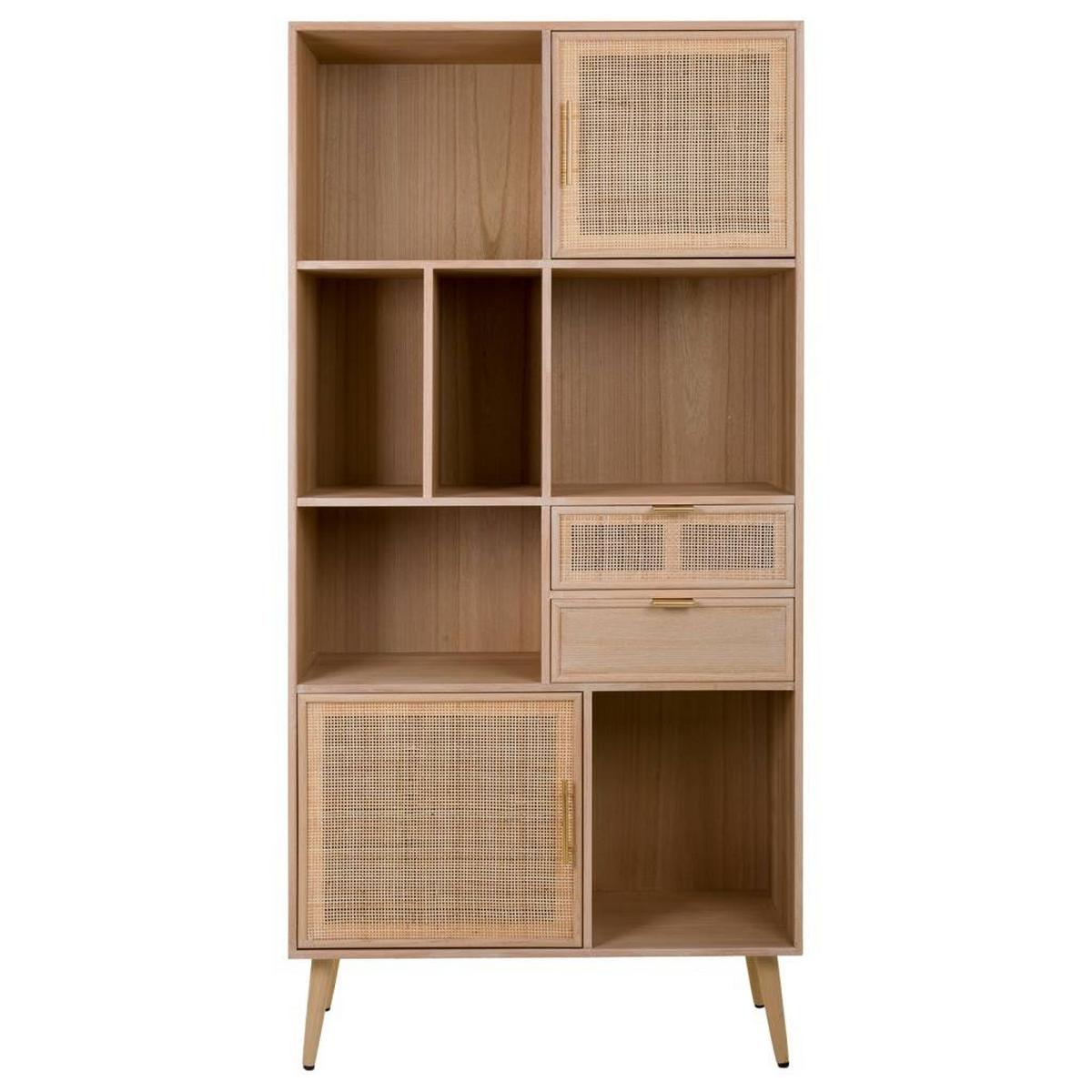 REGAL aus MDF und braunem Netz, 90x37x189 cm - Braun, Holz (90/37/189cm) - Wanderlust