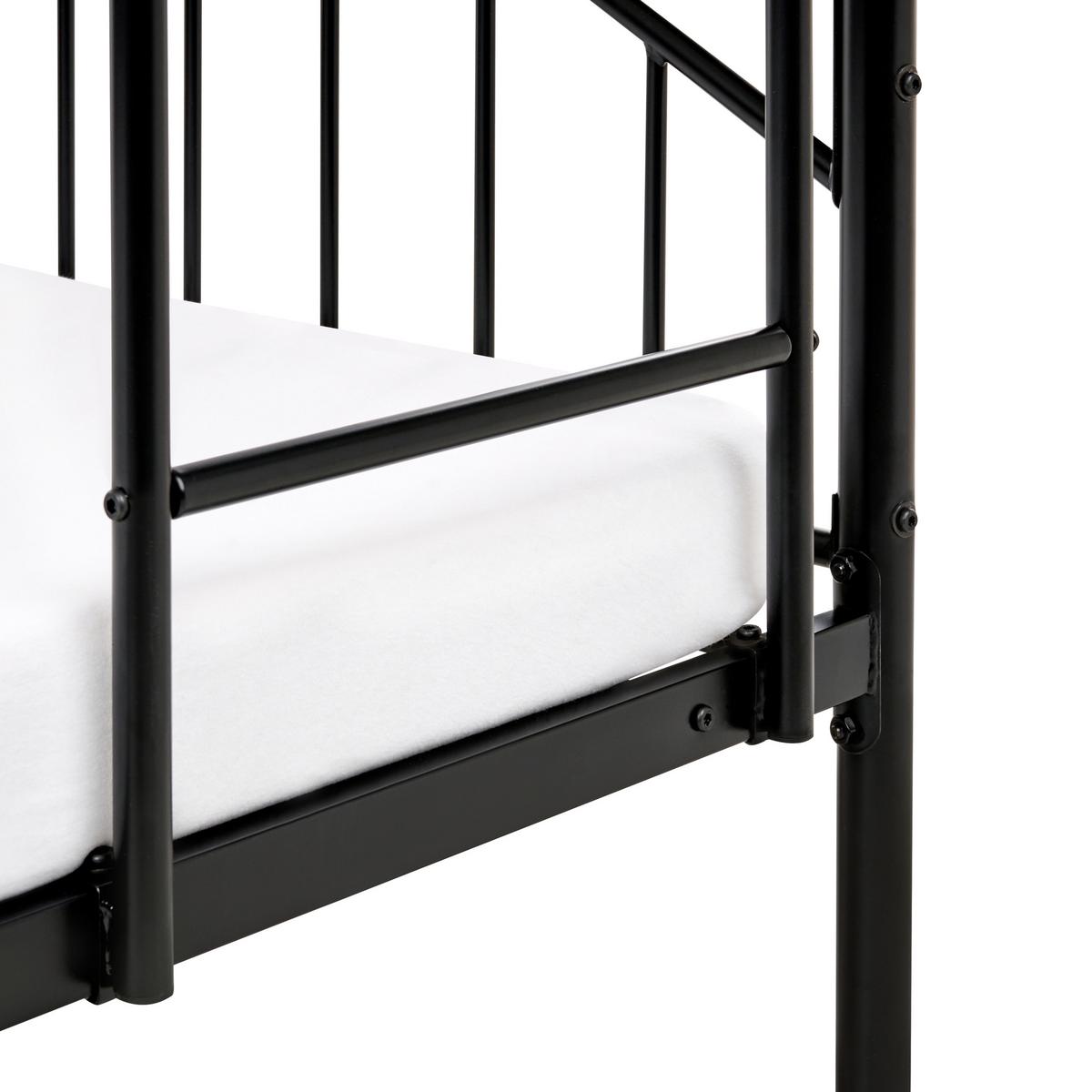 HOCHBETT Metall 90/200 cm Schwarz Chartres - Schwarz, Metall (96/171/209cm) - Beliani