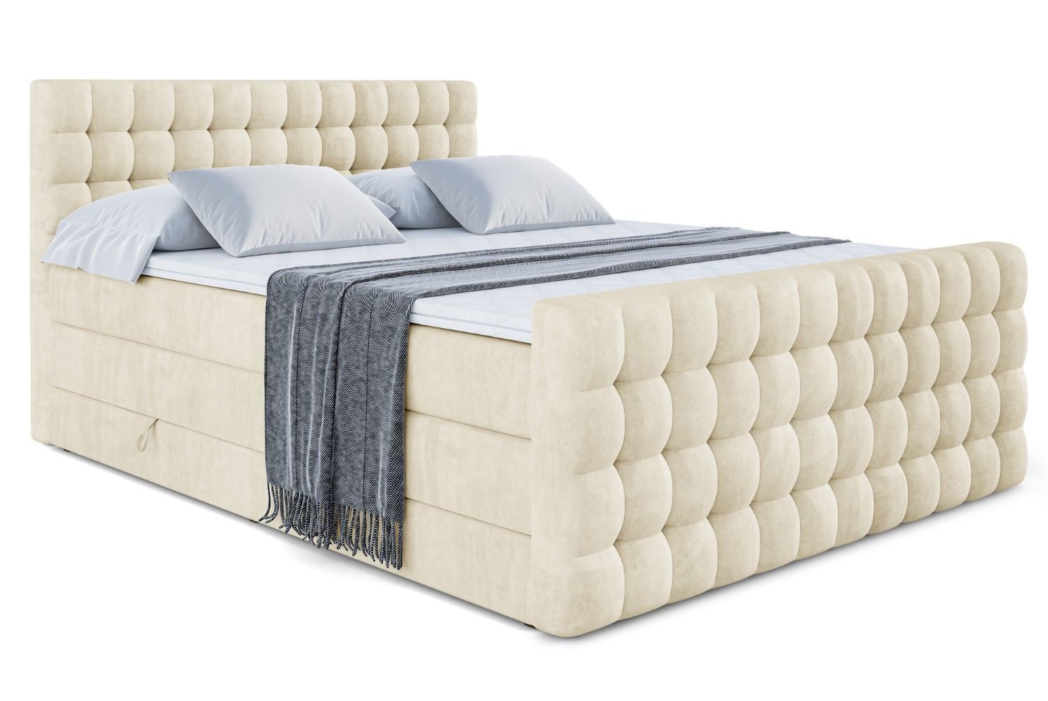 BOXSPRINGBETT VIONE-Z KING - 180 x 200 - H3/H4 - Beige - Beige, Holzwerkstoff (180/200cm) - ALTDECOR