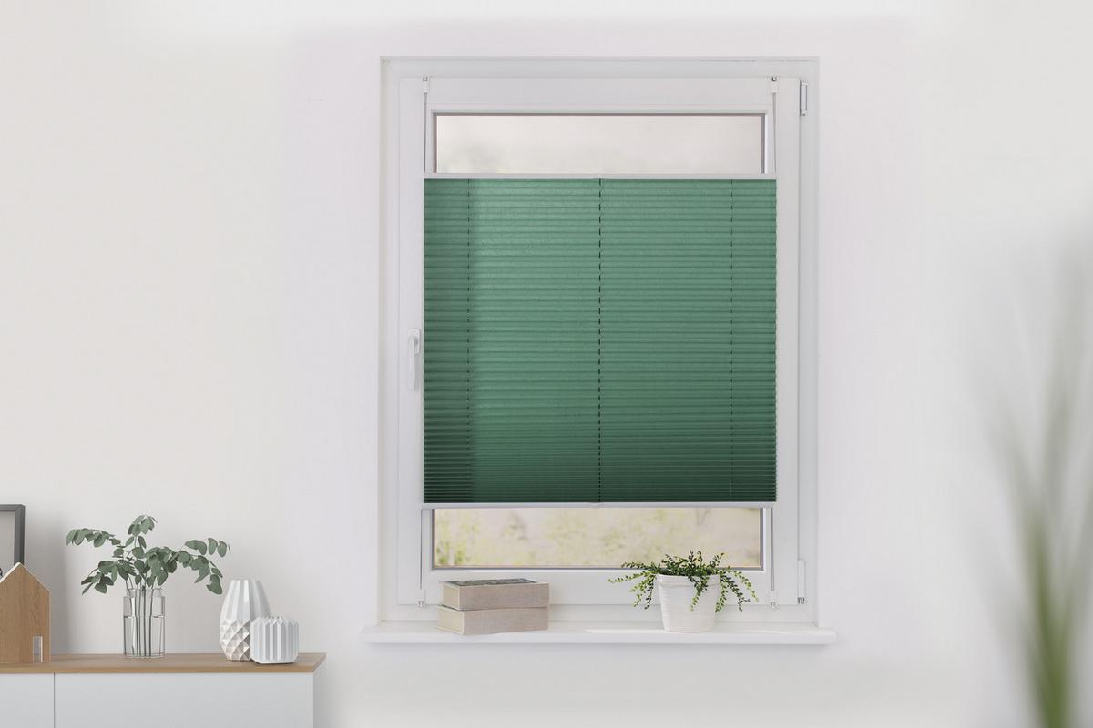 PLISSEE KLEMMFIX, OHNE BOHREN, VERSPANNT Salbeigrün, 130 cm, 85, 130 - Salbeigrün, Textil (85/130cm) - Lichtblick Original