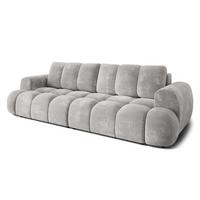 BETTSOFA DAFNE Hellgrau Chenille-Stoff mit Schlaffunktion - Hellgrau, Textil (300/88/113cm) - MASSENO
