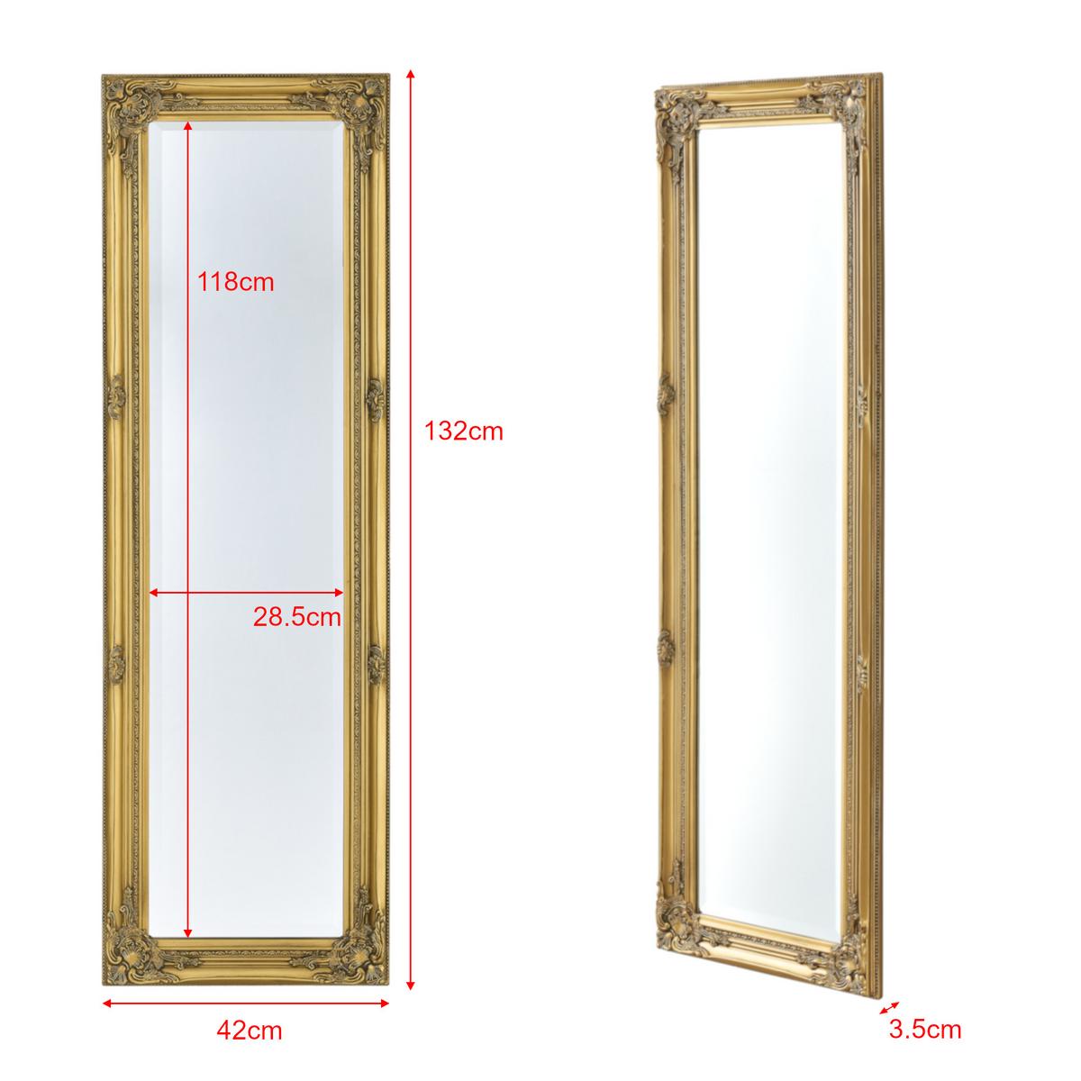 WANDSPIEGEL Livorno - Goldfarben, Glas/Holz (28.5/132/118cm) - [en.casa]