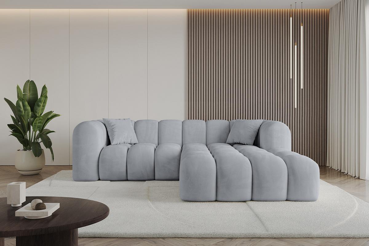 ECKSOFA Ottomane Rechts OLEA-L1 - 231x173x74 cm Titanfarben - Titanfarben/Schwarz, Holzwerkstoff/Kunststoff (231/173cm) - ALTDECOR