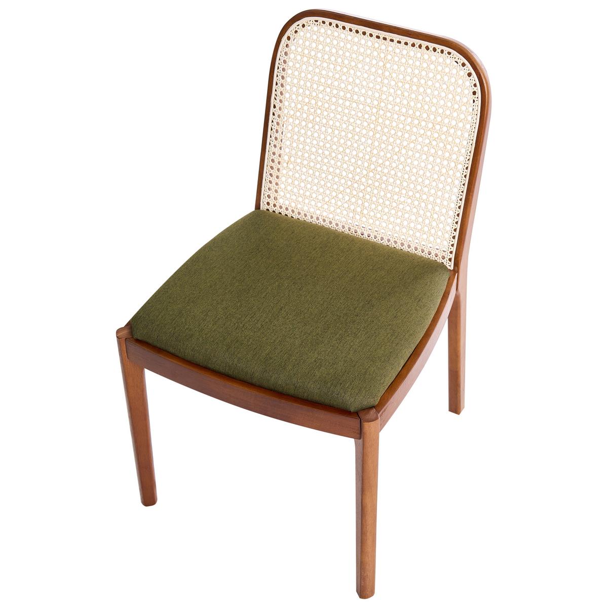 ESSZIMMERSTUHL 2er-Set Stoff Braun/Grün Edina - Braun, Textil (50/80/54cm) - Beliani