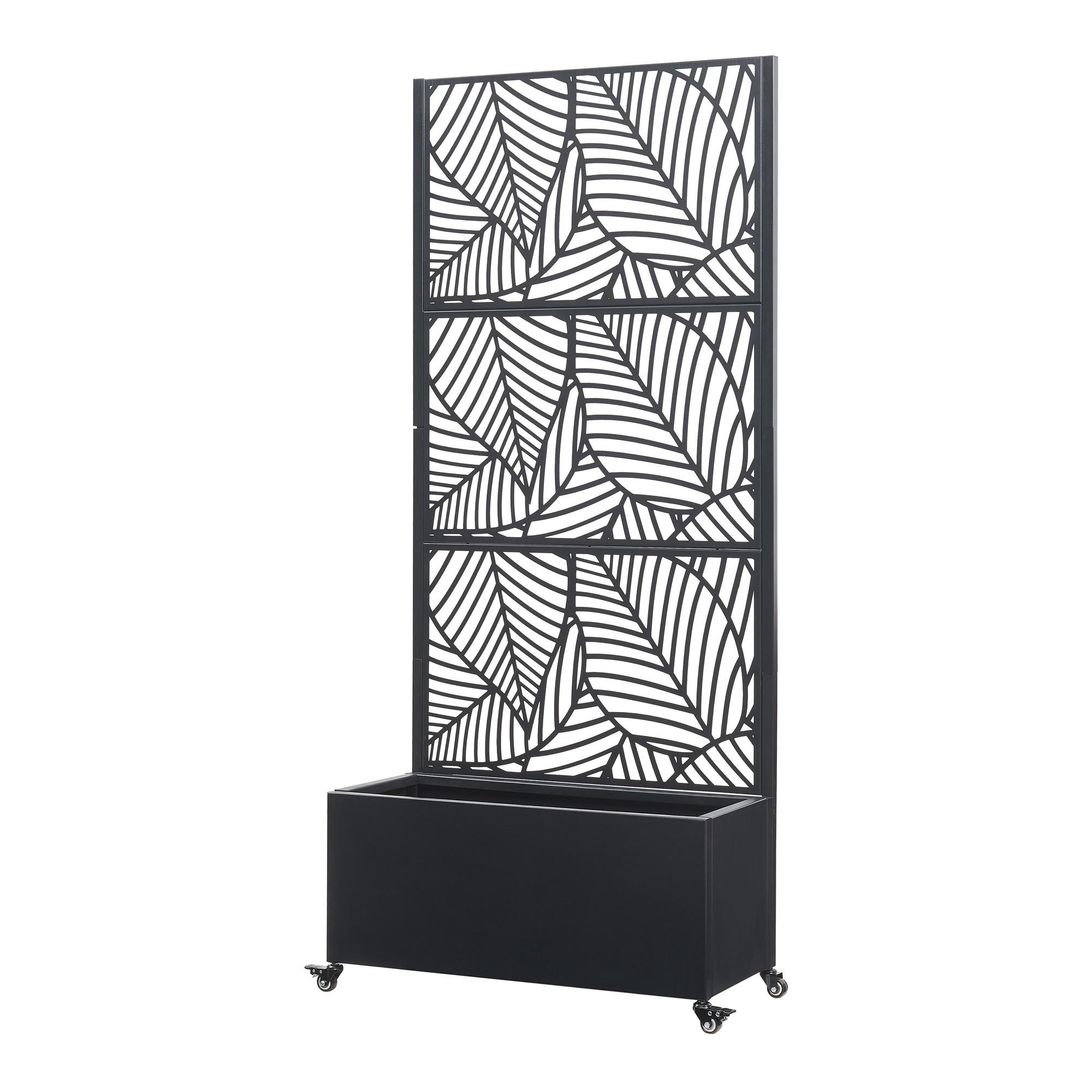 TRENNWAND Surnskoki - Schwarz, Metall (82/190cm) - casa.pro