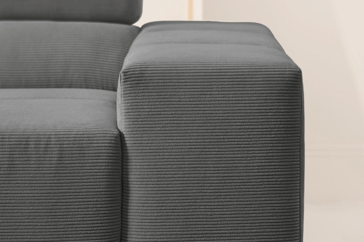 ECKSOFA MIT MOTORISCHEM SITZVORZUG NEVADA Anthrazit Cord Relaxfunktion - Anthrazit/Schwarz, Kunststoff/Textil (319/215cm) - KAWOLA