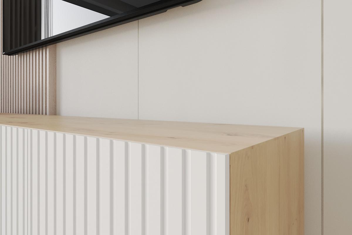 LOWBOARD KITO-W 3x100x40x40 cm - Artisan / Weiß - Eiche Artisan/Weiß, Holzwerkstoff (300/40/40cm) - ALTDECOR