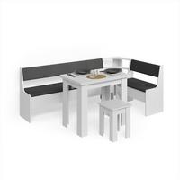 ECKBANKGRUPPE Tiberio Weiß 210 x 120 cm mit Tisch - Weiß, Holzwerkstoff (210/80/120cm) - Livinity®