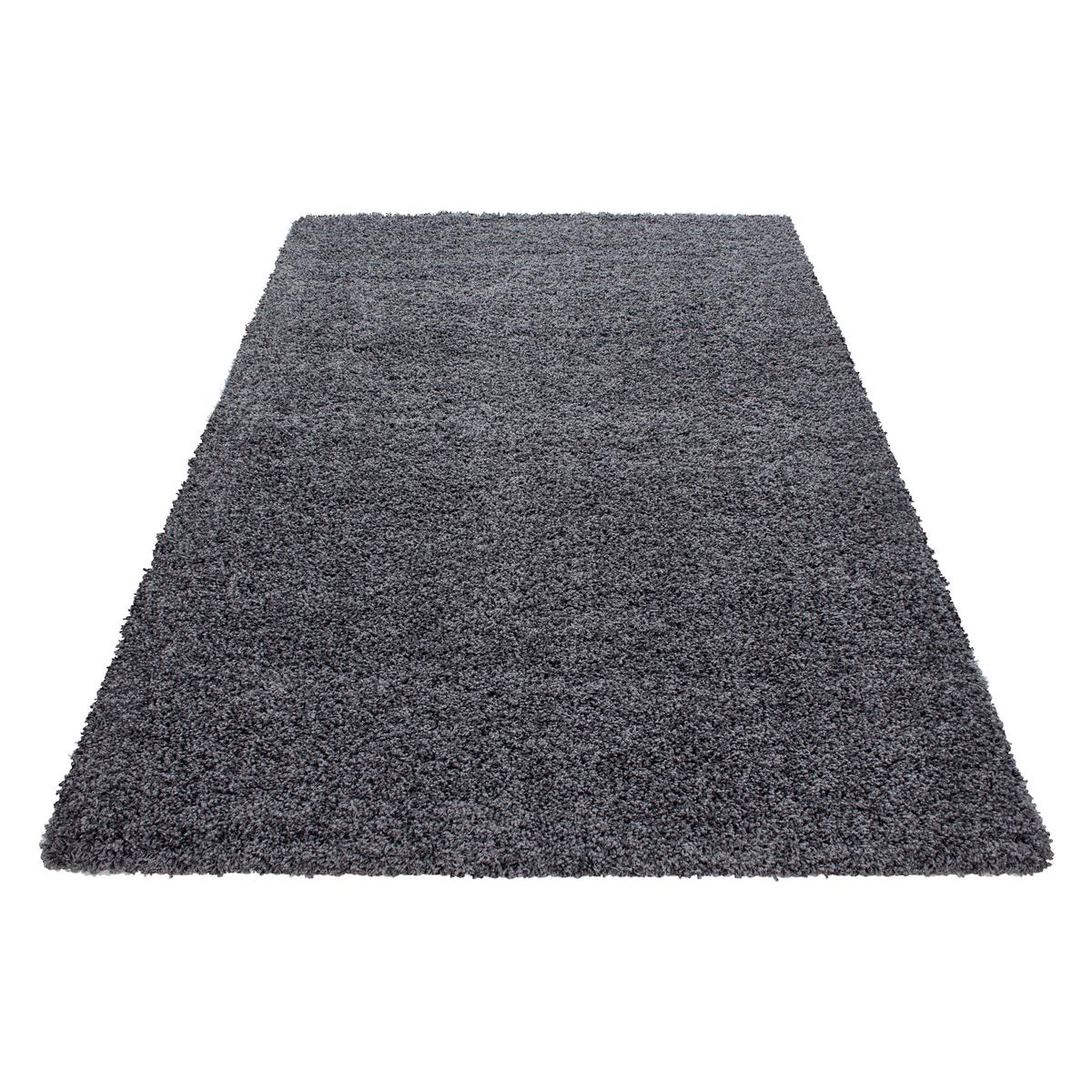 HOCHFLORTEPPICH RHEIN, einfarbig, Grau, 120 x 170 cm - Grau, Textil (170/120cm) - KADIMA DESIGN