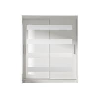 SCHWEBETÜRENSCHRANK Westa XIII - Silberfarben/Weiß, Holzwerkstoff/Metall (150/200/58cm) - MIRJAN24