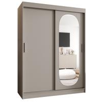 SCHIEBETÜRENSCHRANK mit Spiegel ROYAL 200/150/62 2-türig - Kaschmir/Silberfarben, Holz (150/62/150cm) - MÖBEL KRYSPOL