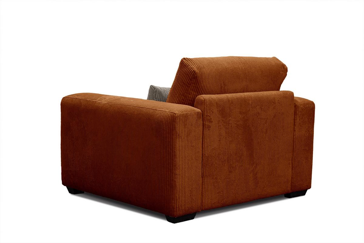 SESSEL OLI in Cordstoff orange - Orange, Holz/Textil (130/91/108cm) - Wozimo