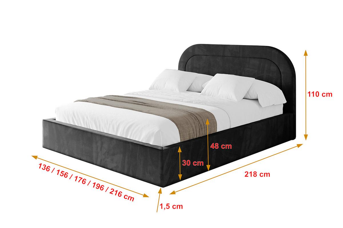 POLSTERBETT mit Bettkasten und Lattenrost, Boxbett ohne Matratze - LERAY 120x200 Schwarz - Schwarz, Holzwerkstoff/Textil (120/200cm) - ALTDECOR