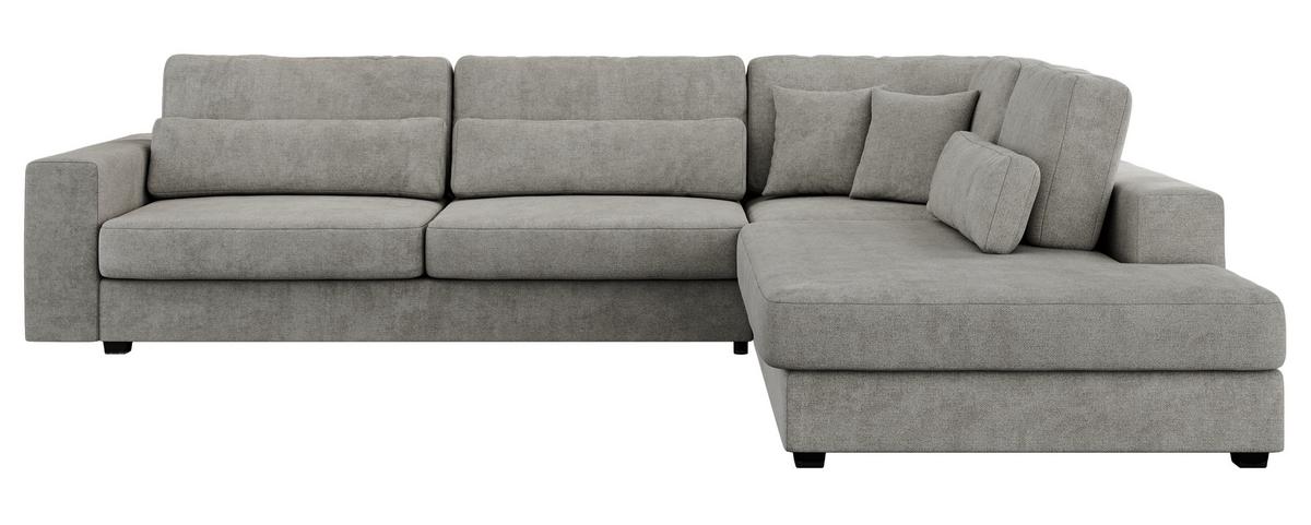 ECKSOFA Savona Hellgrau Strukture - rechts - Hellgrau/Schwarz, Kunststoff/Textil (249/316cm) - MKS