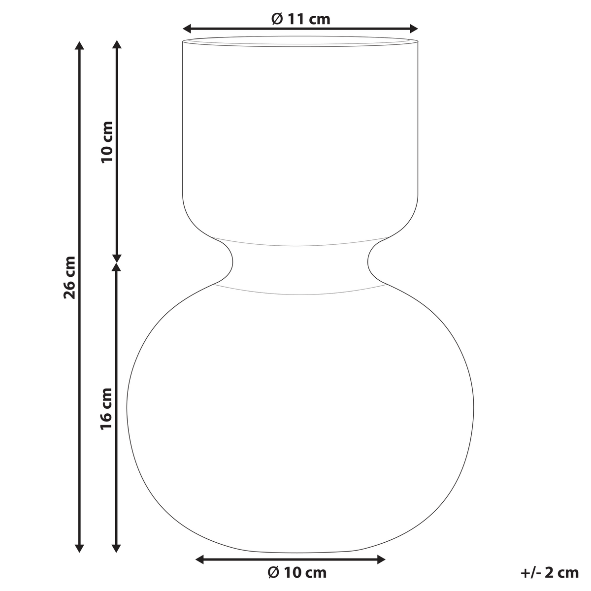 BLUMENVASE Glas violett Thetidio - Violett, Glas (26cm) - Beliani