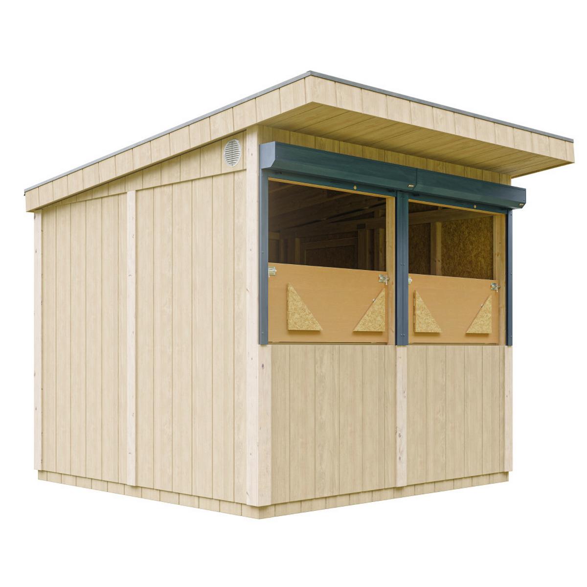 PREMIUM-VERKAUFSSTAND- 5,9m² - H240x248x305 cm - LP Smartside Paneelbauweise - M950 - Beige, Holzwerkstoff (248/240/305cm) - Timbela
