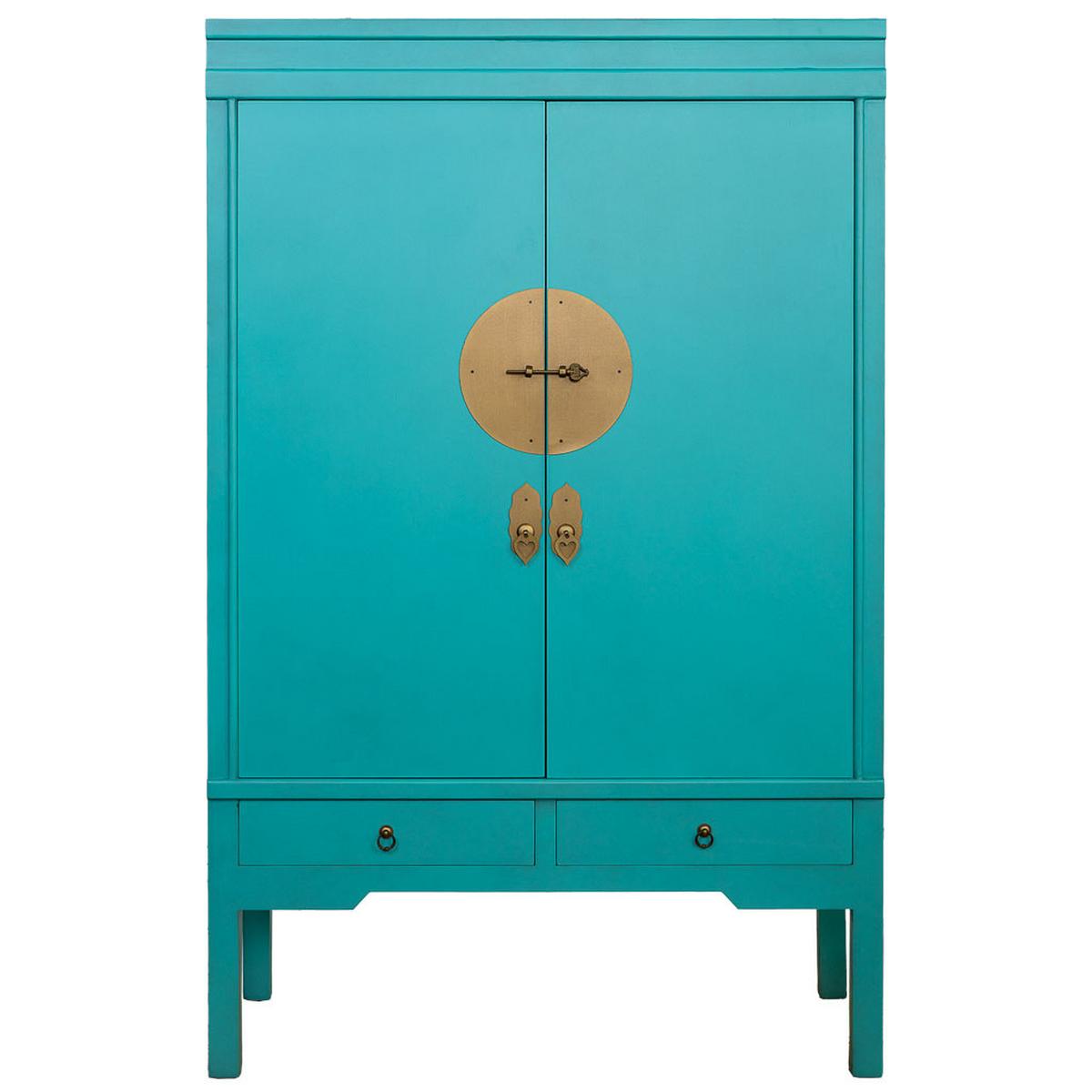 SCHRANK aus Holz 100x45x160 cm - Blau, Holz (100/160/45cm) - Wanderlust