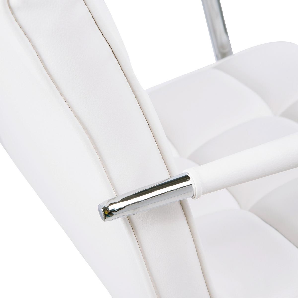 BÜROSTUHL Drehstuhl Rollhocker Drehhocker Arbeitshocker Stuhl Sessel Weiß - Weiß, Kunststoff (54/99/52.5cm) - HOMCOM