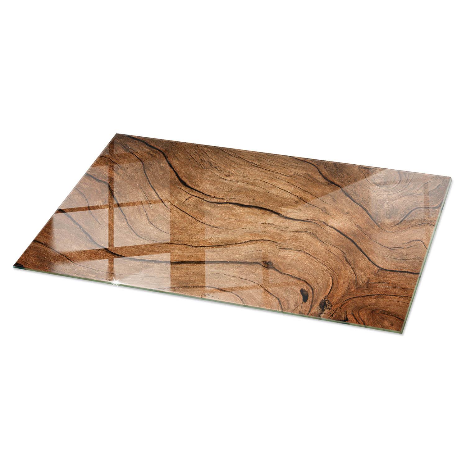 TISCHPLATTE 140x70 cm Natürliche Holzmaserung - Braun, Glas (0.4/140/70cm) - TULUP