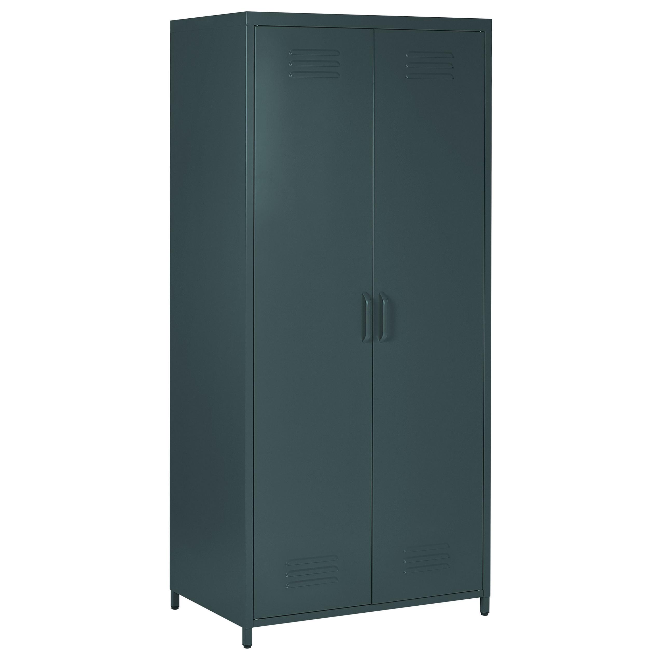 GARDEROBENSCHRANK Stahl dunkelgrau matt 4 Fächer Varna - Grau, Metall (76/171/50cm) - Beliani