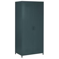 GARDEROBENSCHRANK Stahl dunkelgrau matt 4 Fächer Varna - Grau, Metall (76/171/50cm) - Beliani