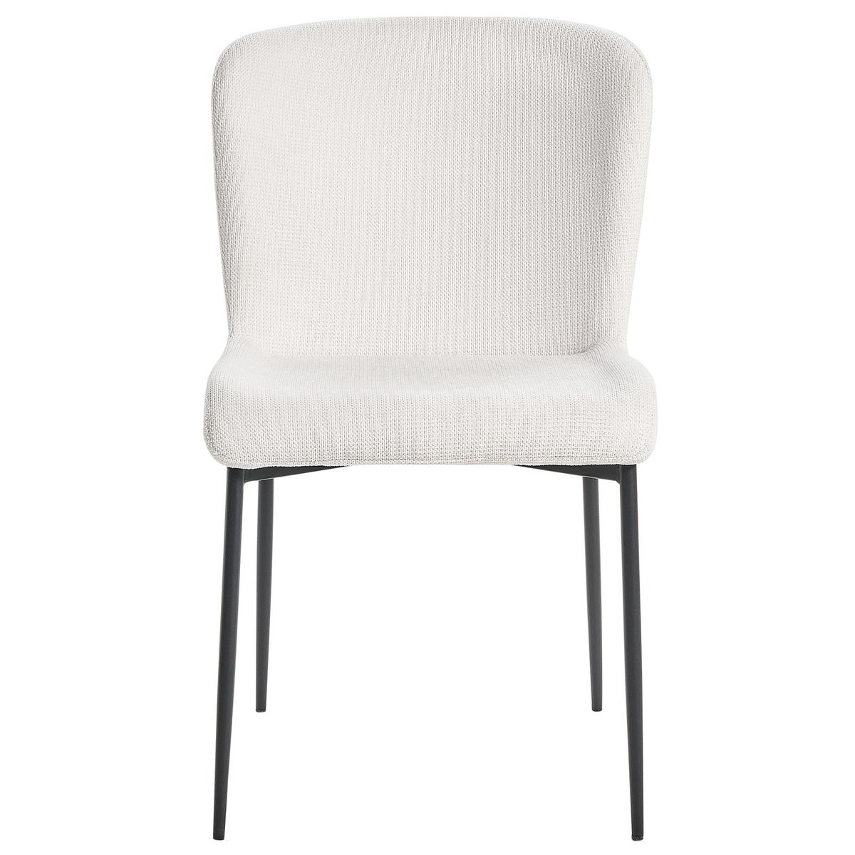 ESSZIMMERSTUHL 2er-Set Polsterbezug Weiß Ada - Weiß, Textil/Metall (49/82/48cm) - Beliani