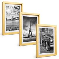 BILDER SET 3er Set - 20x30 cm Goldrahmen - Stadtansichten, Brücken, Eiffelturm - Goldfarben, Kunststoff (20/30cm) - TULUP