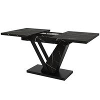 ESSTISCH Ausziehbar Schwarz - Weiß, Holzwerkstoff/Metall (160/75/76cm) - Urban Meuble