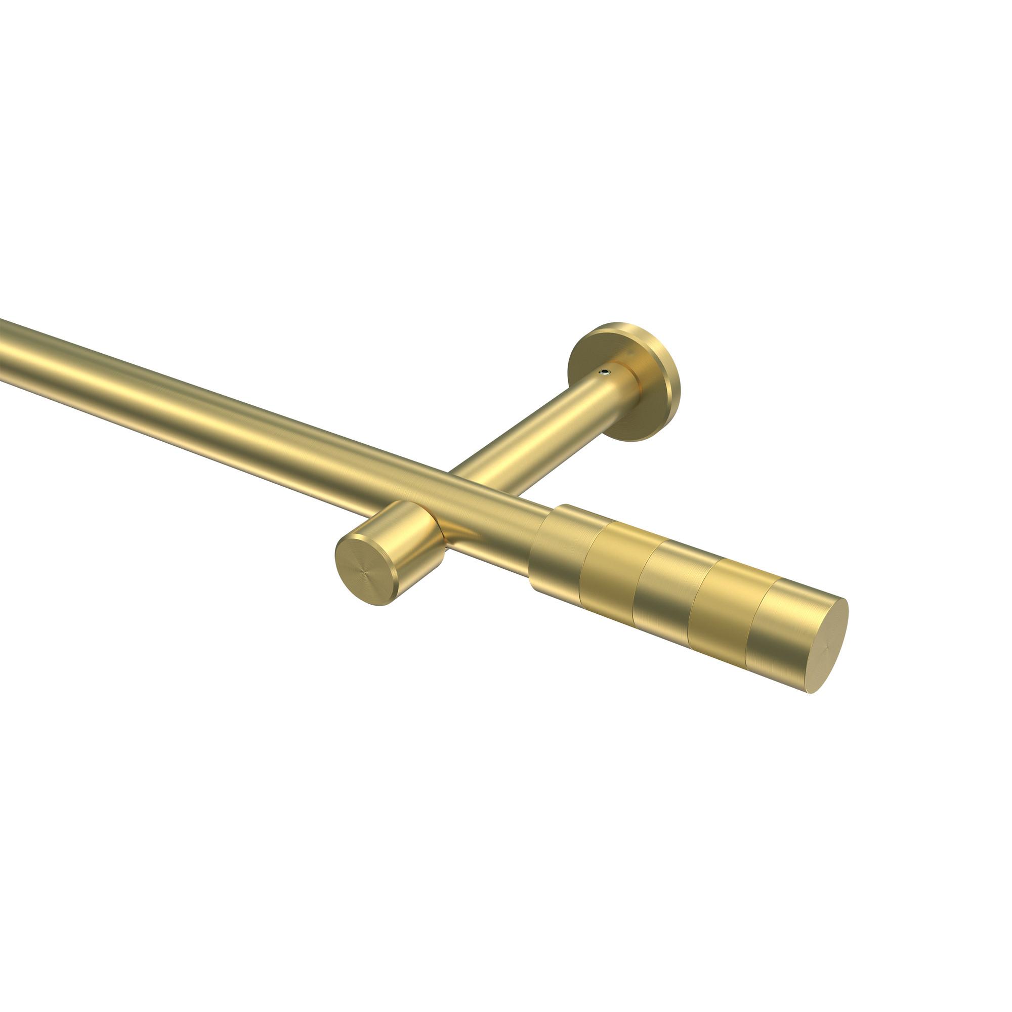 GARDINENSTANGE Prestige Mavell 180 cm, 1-läufig (ohne Ringe), 20 mm Ø Messing-Optik - Messingfarben/Goldfarben, Metall (180cm) - INTERDECO