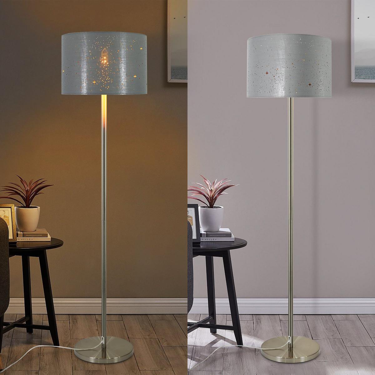 STEHLAMPE Yanek 30/30/145cm - Grau, Metall (30/30/145cm) - Nettlife