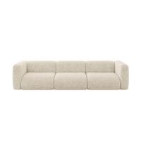 MODULARES Sofa 3-SITZER MIRA-S2 319x89x70 Creme cm Velours - Creme/Schwarz, Holzwerkstoff/Kunststoff (319/70/89cm) - ALTDECOR
