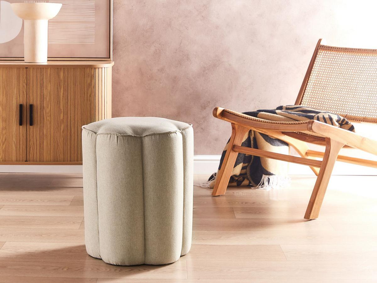 POUF Beige Tappen - Beige, Textil (39/45/39cm) - Beliani