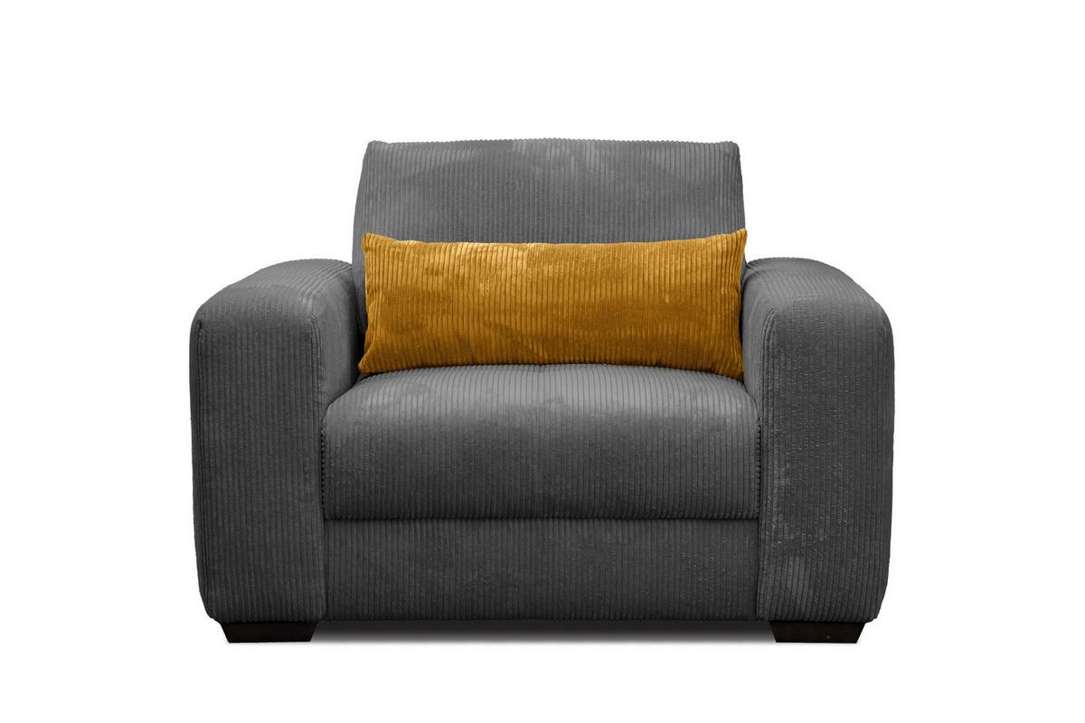 SESSEL OLI in Cordstoff dunkelgrau - Dunkelgrau, Holz/Textil (130/91/108cm) - Wozimo