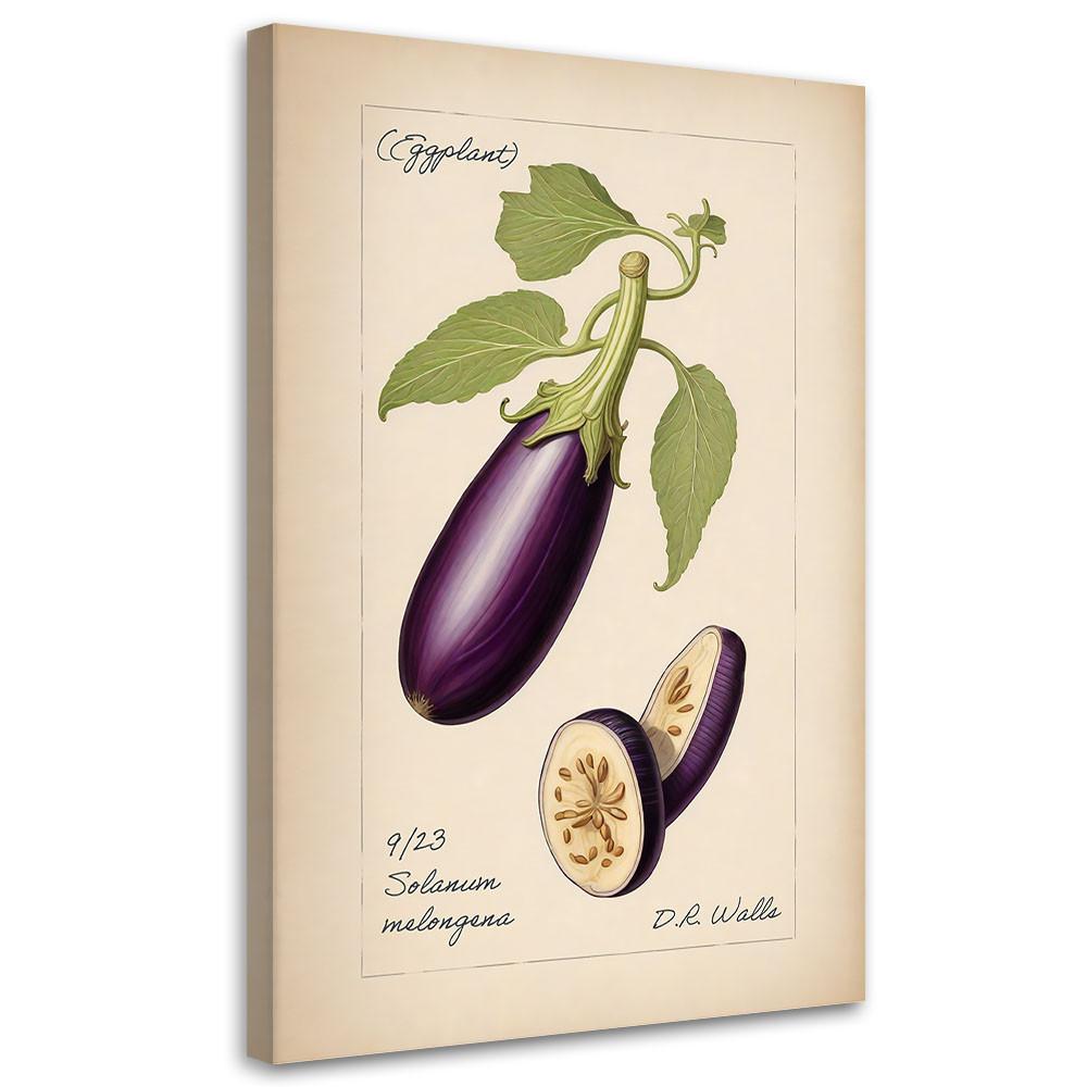 WANDBILD weinlese gemüse aubergine - Beige, Textil (40/60cm) - Feeby