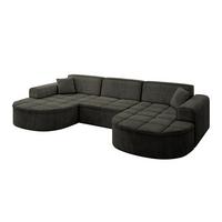 WOHNLANDSCHAFT TARO-U1 - 303x171x79,5 cm Schwarz - Schwarz, Holzwerkstoff/Textil (303/79.5/171cm) - ALTDECOR