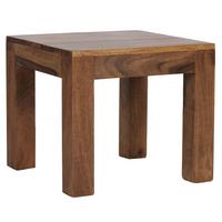 BEISTELLTISCH Massivholz Landhausstil Design MUMBAI, Dunkelbraun 45x45x40 cm - Braun, Holz (45/45/40cm) - KADIMA DESIGN