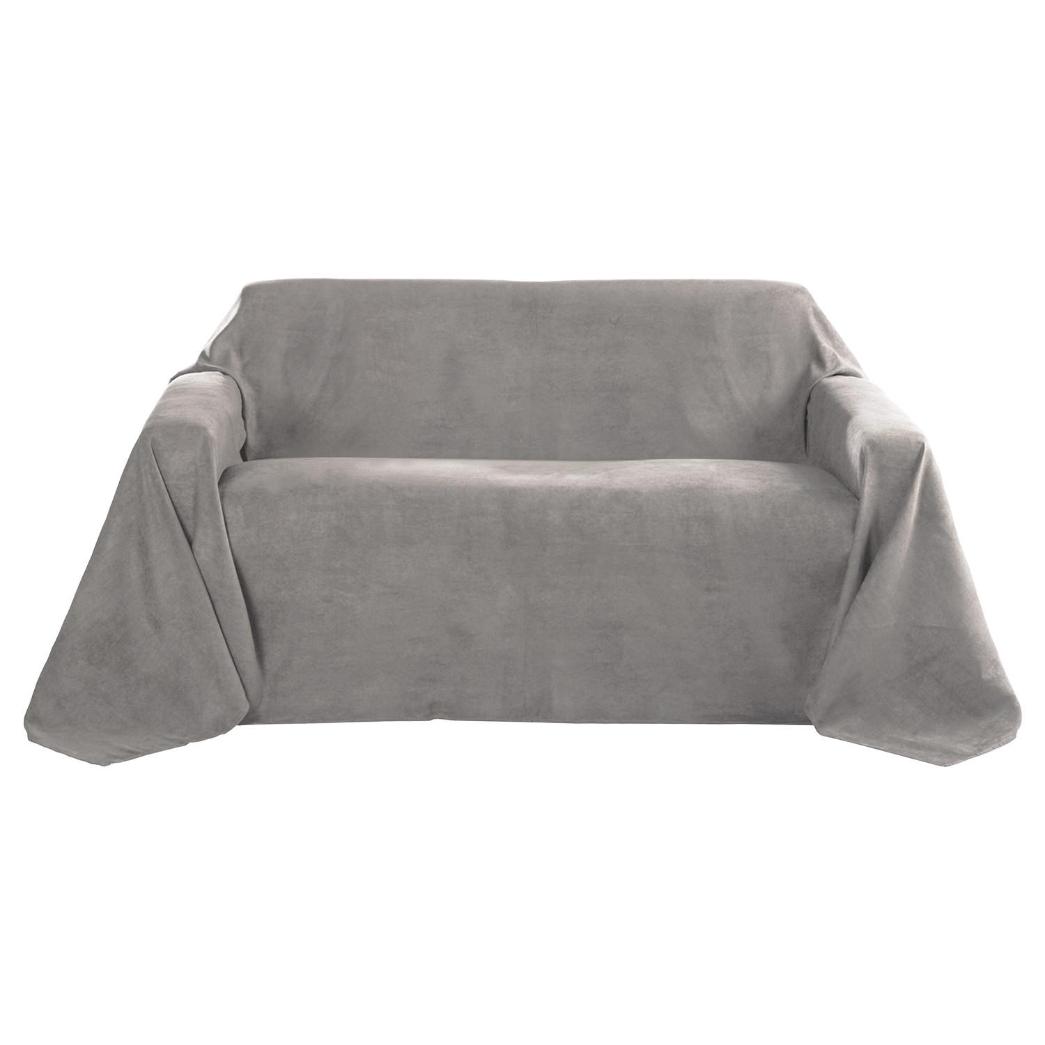 TAGESDECKE Romantica Wildleder Optik 210/280 cm Grau - Grau, Textil (210/280cm) - Beautissu 