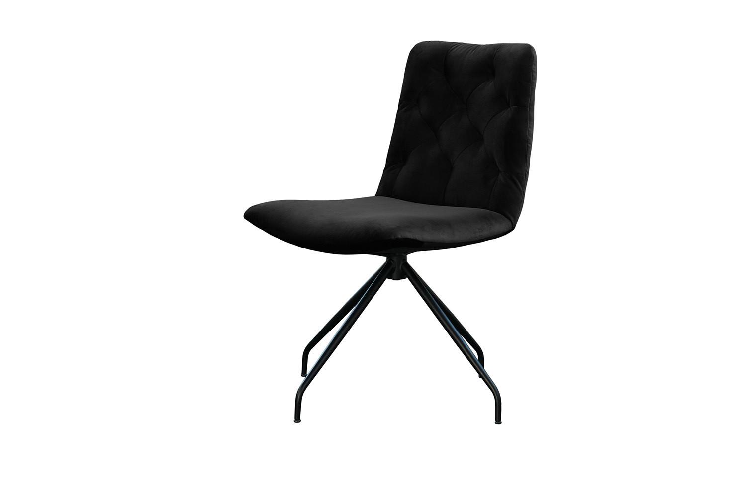 DREHSTUHL NEW CHARME Schwarz Velvet (1er-Set) - Schwarz, Textil (52/87/66cm) - KAWOLA