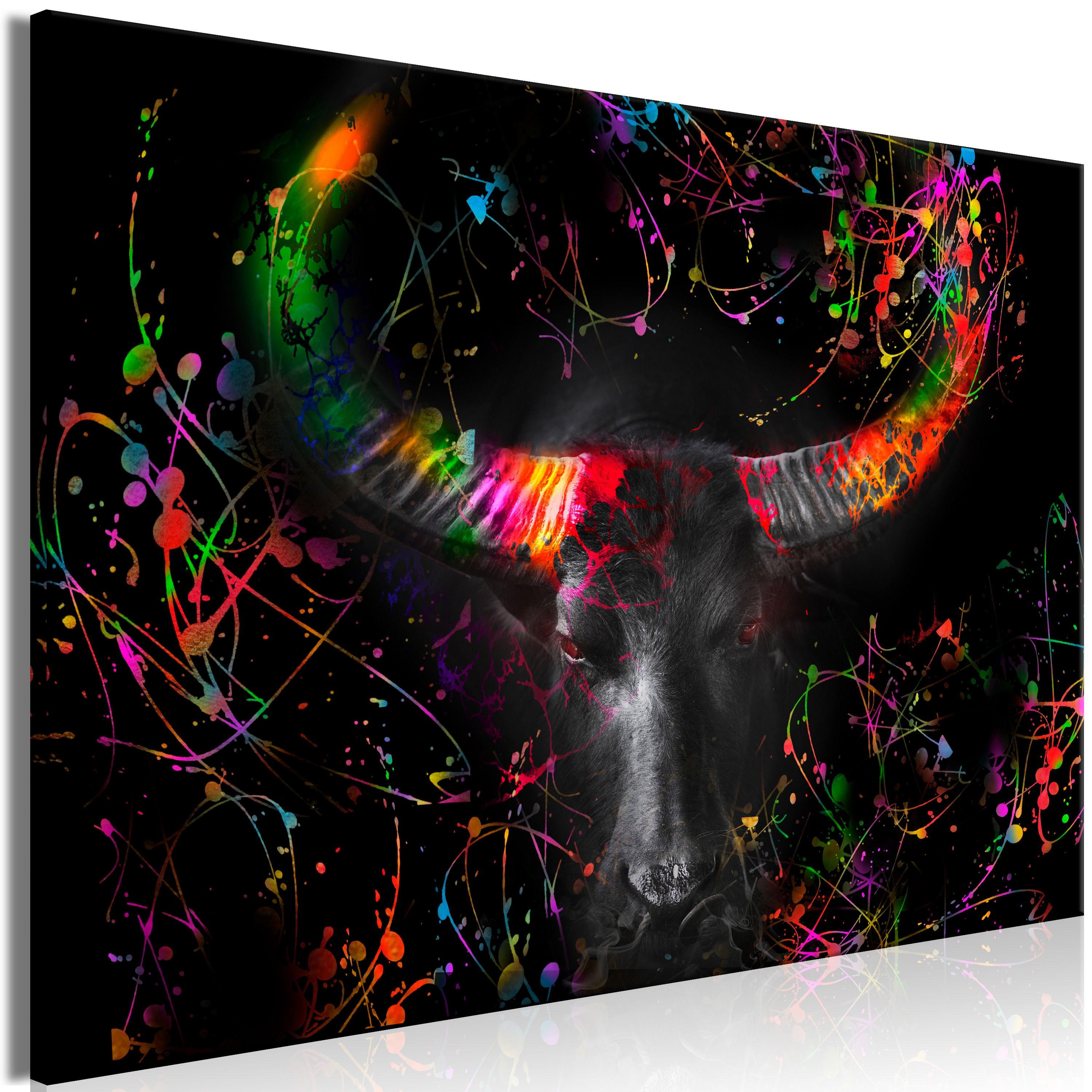 KUNSTDRUCK Schwarz 120/80 cm - Multicolor/Schwarz, Textil (120/80cm) - KUNSTLOFT