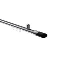 GARDINENSTANGE INNENLAUF Sonius Verano 120 cm, 1-läufig, 20 mm Ø Chrom - Chromfarben/Schwarz, Metall (120cm) - INTERDECO