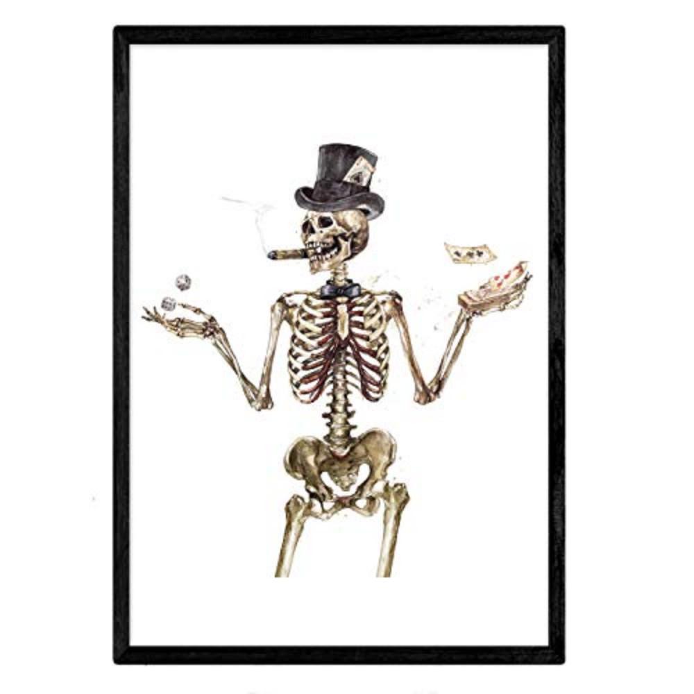 POSTER Skeletonwealthskull Art A3 Schwarzer Rahmen - Schwarz, Papier (29.7/5/42cm) - Nacnic