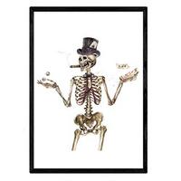 POSTER Skeletonwealthskull Art A3 Schwarzer Rahmen - Schwarz, Papier (29.7/5/42cm) - Nacnic