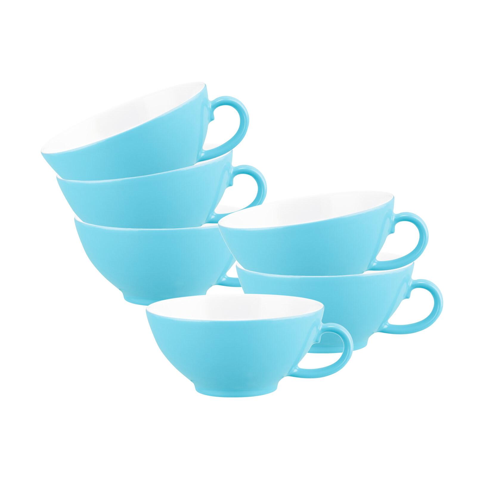 TEETASSEN Liberty Pure Colors Lagoon Blue 140 ml 6er Set - Blau, Keramik (0.14L) - Seltmann Weiden